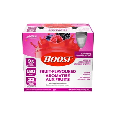 BOOST Fruit Flavoured Beverage Wildberry, Formulated Liquid Diet, 9g Protein per 237 ml