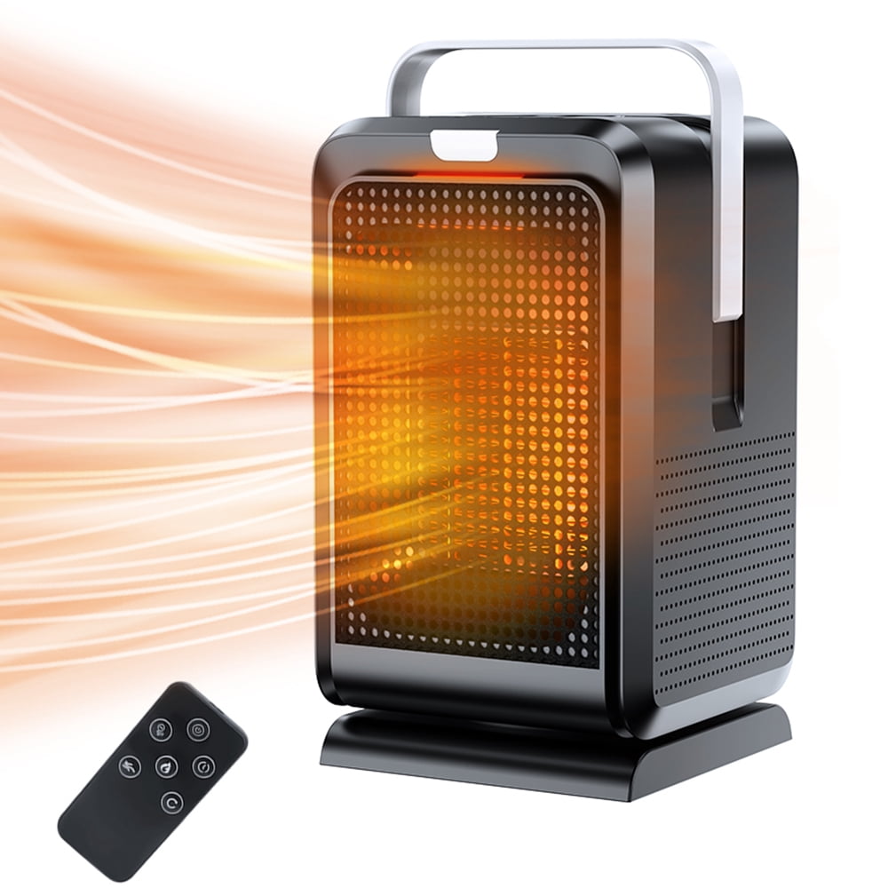 Space Heater for Indoor Use 90 Degrees Oscillating ECO Portable Heater Tip-over and Overheat Protection 1000W PTC Ceramic Electric Heater with 4 Modes 8H Timer Remote Control for Bedroom Office