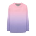 thumbnail image 3 of T-Shirts pour Femmes à Col en V à Manches Longues Imprimés Décontractés Amples, 3 of 6