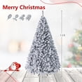 thumbnail image 3 of Costway 7.5 FT Pre-Lit Flocked Cedar Christmas Tree Hinged White, 3 of 10