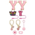 thumbnail image 1 of Hbdhejl Trendy Drinkware Accessory Set Embroidery Patch Straw Covers Charm Necklace Chain Leak Guard Accessories For Cups Complete Decorative Upgrade Kit, 1 of 3