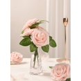 thumbnail image 3 of Beautiful Handmade Artificial Roses 25 per Box with 8 Sets of Leaves. Fake Flowers with 3" Head, 8" Wire Stem, Impressive Detail, Made of Realistic Latex Foam for Wedding, Home, Event (15 Blue Shades), 3 of 4
