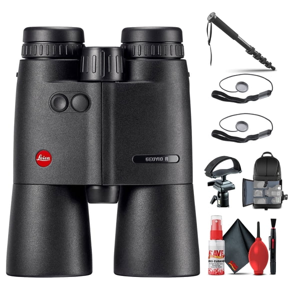 Leica Jumelles Télémètre Geovid R 15x56 (40814) + Adaptateur Trépied + Sac à Dos + Monopode + Trousse de Nettoyage + 2 x Porte-Capuchon
