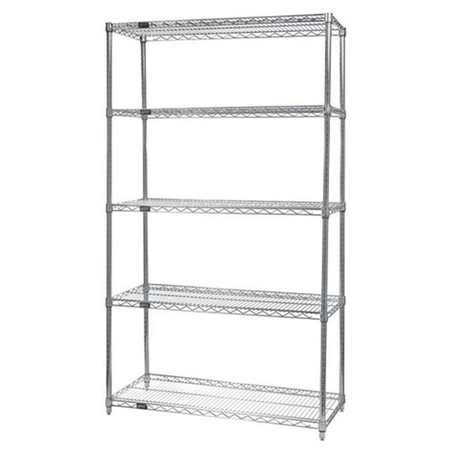 Unité d'Étagères à 5 Tablettes en Fil d'Acier Inoxydable - 21 x 54 x 63 Po