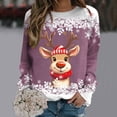 thumbnail image 2 of Chandails pour Femmes Veste de Noël pour Femmes Adolescentes Filles Manches Longues Chandails Amples Femmes Chandail à Col Rond Mignon Renne Ensemble de Tenue Confortable Femmes Chandails Graphiques de Noël, 2 of 4