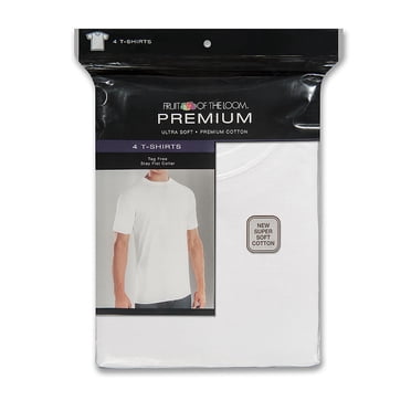 Fruit of the Loom T-Shirts en Coton de Qualité Supérieure pour Hommes, Lot de 4, s, Blanc
