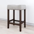 thumbnail image 1 of Nathan James Hylie Nailhead Wood Pub-Height Kitchen Counter Bar Stool 24", Gray/Dark Brown, 1 of 2