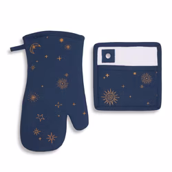 Blue, variant on Thyme & Table Pot Holder & Oven Mitt, 2-Pack