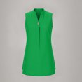 thumbnail image 4 of Elvqul Robes pour Femmes Sans Manches Robes Mini Col en V Vert Été Robes Unies pour Femmes, 4 of 7
