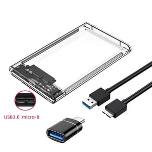 Pièce jointe du disque dur externe 2,5'' USB 3.0 à SATA III Outil-libre Effacer le boîtier de disque dur pour 2.5 de pouce SATA HDD SSD Appui UASP (USB 3.0 avec adaptateur)