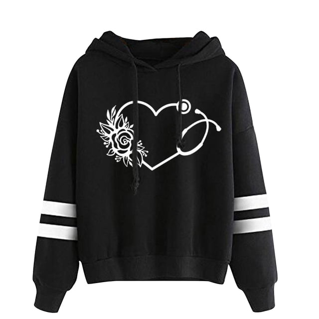 Meichang Chandail pour Femmes à Col Rond à Manches Longues, Chandail de Détente, Mode, Graphique « Love », Chandails Molletonnés Amples à Épaules Tombantes