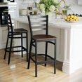 thumbnail image 4 of Bowery Hill Contemporary 29" Ladder Back Bar Stool in Mahogany, 4 of 9