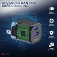thumbnail image 3 of OXAA 25W 2-Port USB GaN Fast Wall Charger USB C & A - Compact PD 3.0 Power Adapter for iOS & Android Devices, 3 of 7