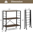 thumbnail image 3 of Costway Unité d'Étagères Pliantes à 3 Niveaux Design DIY avec 4 Roues Universelles Cuisine Noir, 3 of 10