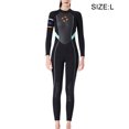 thumbnail image 3 of Maillot de Bain 3 mm Multicolore à Col Rond Ensemble de Plongée en Apnée Combinaison une Pièce à Manches Longues Ensemble de Plongée en Apnée Maillot de Bain à Élastique Ajustable Vêtements de Bain Noir G, 3 of 7
