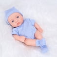 thumbnail image 1 of Meitianfacai 7.48 Inch Soft Newborn Baby Dolls Vinyl Baby Dolls With Clothes Set Including Pacifier Realistic Doll Look Real, Blue, 1 of 1
