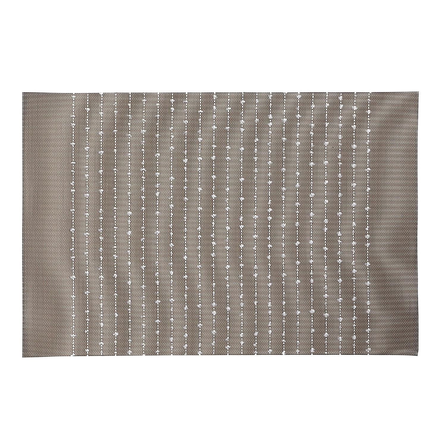 Coton En Vinyle Placemat Pinstripe Taupe - Ensemble De 12