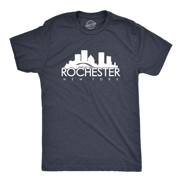 Mens Rochester New York T Shirt NY Shirt Hometown Pride Tee (Heather Navy) - 5XL