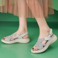 thumbnail image 2 of IUJSOY Platform Sandals for Women Cross Strap Open Toe Slingback Anti-Slip Beach Walking Shoes, 2 of 9