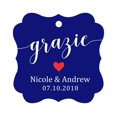 thumbnail image 1 of Darling Souvenir GRAZIE Thank You Wedding Favors Gift Paper Tag Custom Party Hang Tags-Blue-100 Tags, 1 of 1