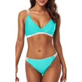 thumbnail image 1 of Charmo Women Triangle Bikini Set Self-tied Back Bathing Suits High Cut 2 Piece Swimsuits, 1 of 6