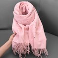 thumbnail image 1 of RXIRUCGD Women's Fashionable Solid Color Tassels Soft Skin Friendly Scarf( Pink ), 1 of 4