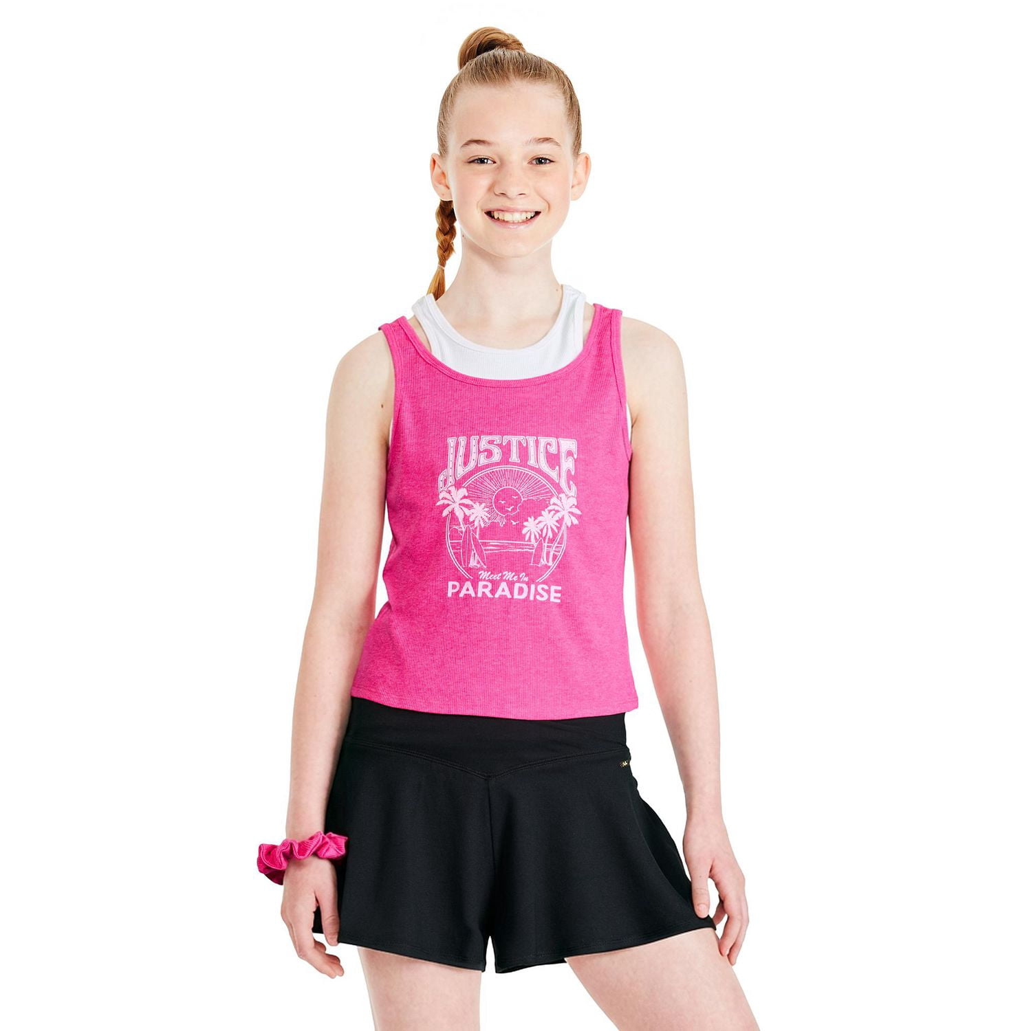 Justice Girls' Layered Rib Tank Top