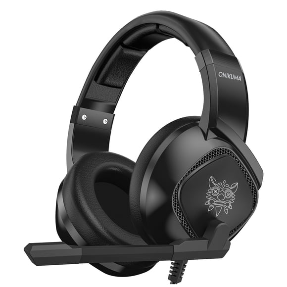 ONIKUMA K19 3.5mm Wired Gaming Headset Over Ear Headphones Noise Canceling E-Sport Earphone with Mic LED Lights Control Mute Mic for PC Laptop Smart Phone