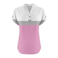 thumbnail image 4 of fatyb Womens Printed V Neck Tops Short Sleeve Button V Neck Tshirts Lightweight Summer Beach Blouses, 4 of 5