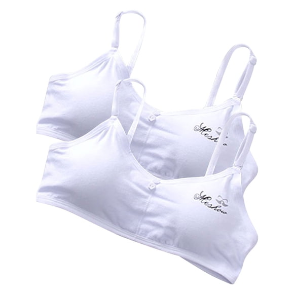 Mrat Backless Sports Bra Soutien-Gorge pour Filles 3 Pcs Ajustement Confortable Sans Coutures pour Adolescentes avec Bretelles Ajustables sous-Vêtements Soutiens-Gorge S-334 Blanc Taille Unique