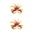 thumbnail image 2 of VONKY DIY Plume Eyeglasses Frame Carnival Theme Parties Decorative Eyewear Yellow purple 2Set, 2 of 6