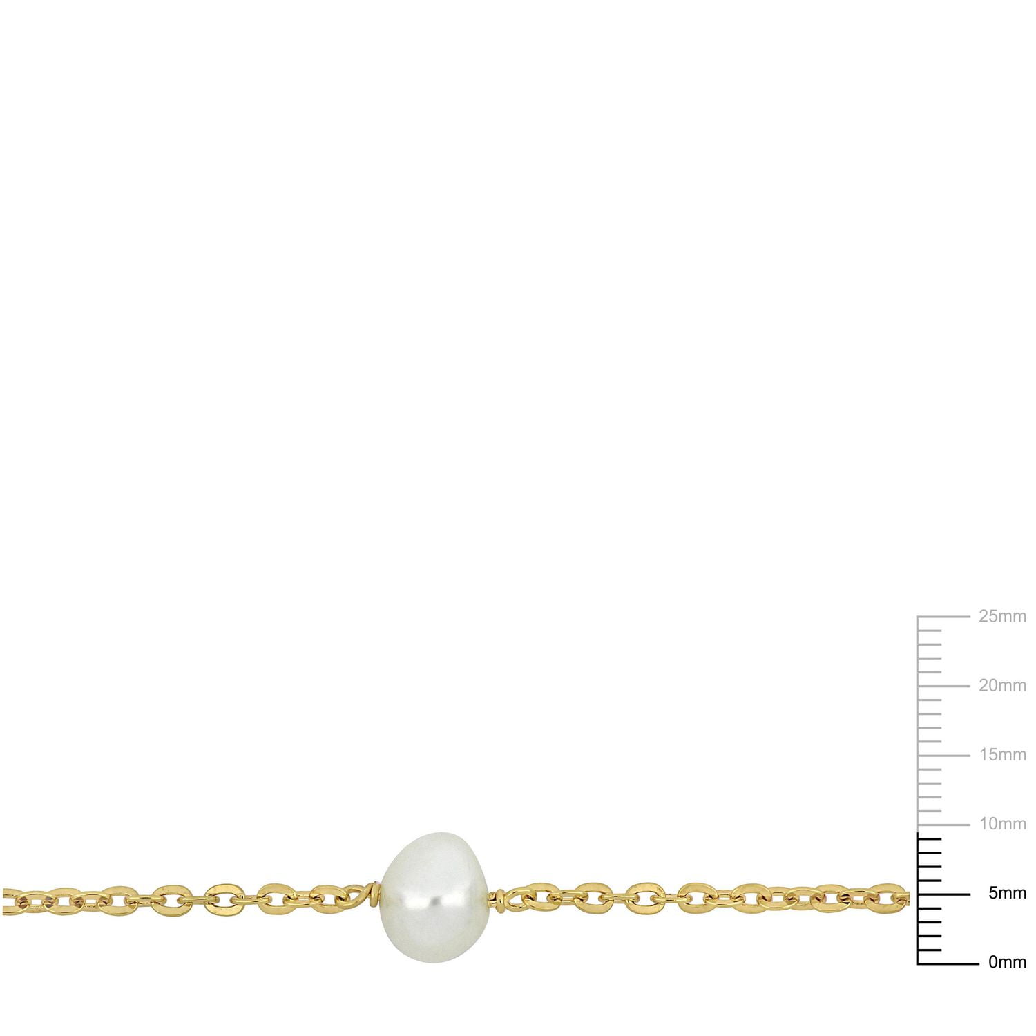Collier de Miabella avec perles culture d'eau douce en argent sterling plaqué en or jaune 18K