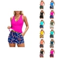 thumbnail image 1 of Maillots de Bain Tankini pour Femmes 2026 Décontractés, Modestes, à Col en V Profond, Haut Croisé avec Short de Bain, Maillots de Bain Deux Pièces pour Femmes, 1 of 5