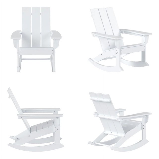 Palms Modern Adirondack Plastic Outdoor Rocking Chairs (Set of 4)