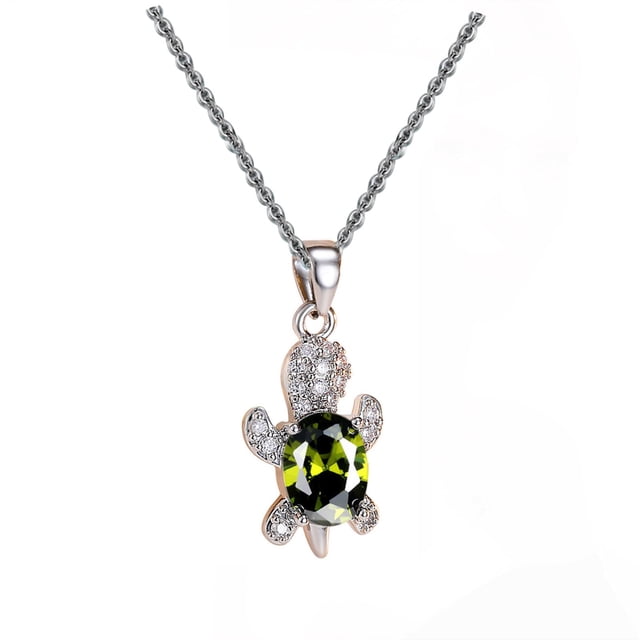 Openpig Collier Tortue Pierre de Naissance Bijoux pour Femmes Bleu Agréable Traité