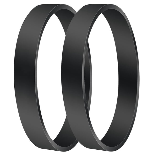 2pcs Vacuum cleaner Replacement Belts for Dirt Devil Upright Style 15 1SN0220001. The image shows two black rubber replacement belts, designed for Dirt Devil Upright Style 15 and 3SN0220001 vacuum cleaners. These belts are stretchable, wear-resistant, and measure approximately 37 cm in perimeter and 1.4 cm in height. Ideal for maintaining optimum cleaning performance, they are easy to install and provide long-lasting reliability.