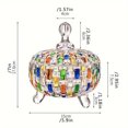 thumbnail image 3 of Dvkptbk Crystal Jar Hand-Painted Colored Glass Candy Jar with Woven Pattern Fruit Contrasting Vase Colored Glass Crystal Candy Jar Kitchen Gadgets, 3 of 9