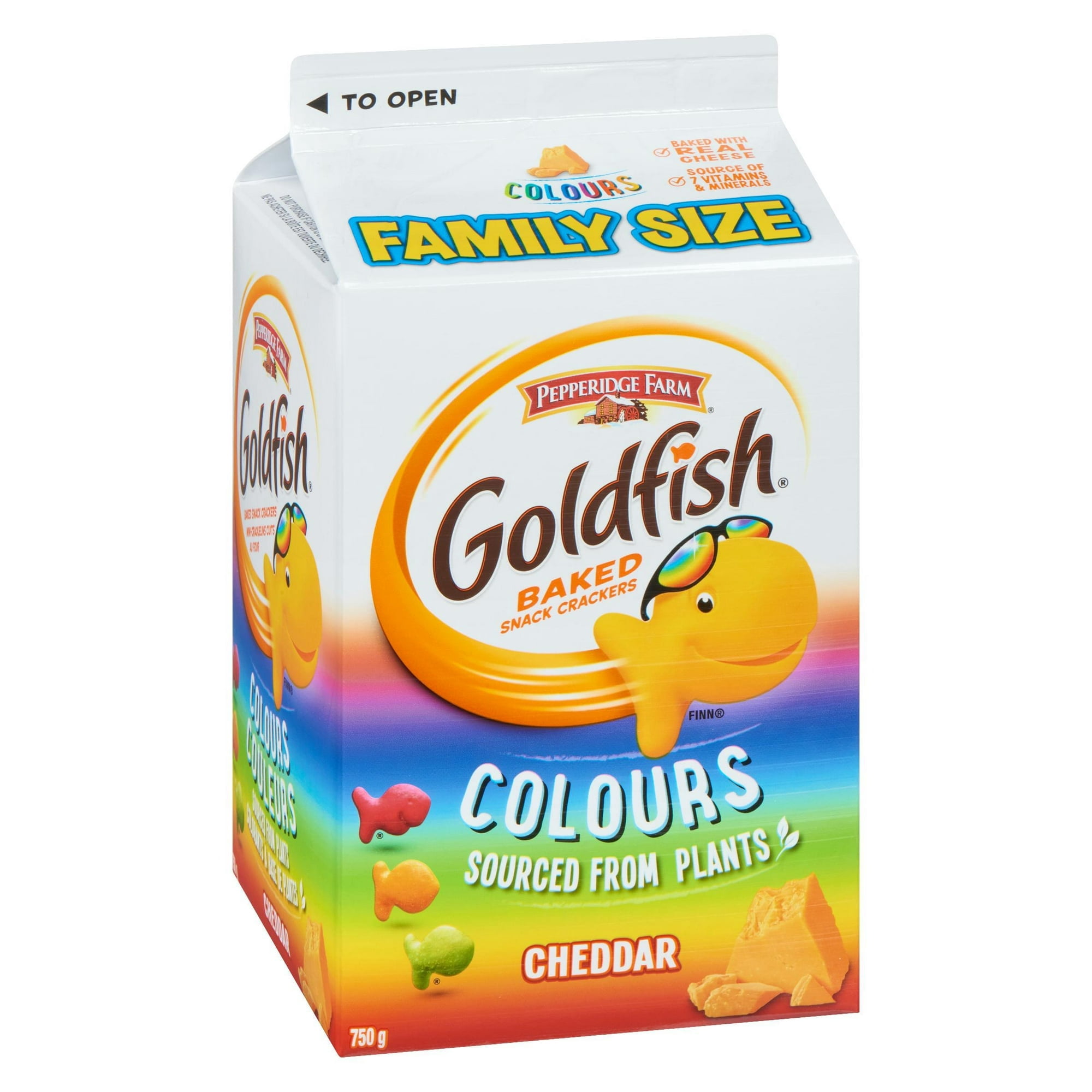 Goldfish® Couleurs Craquelins au Fromage Cheddar Format Familial Carton 750 g