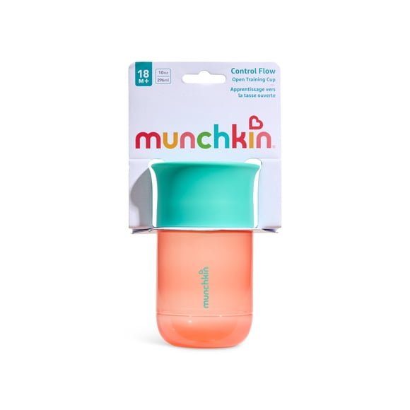 Munchkin Control Flow Open Training Toddler Cup with Removable Valve, 18+ Months, 10 Ounce Coral