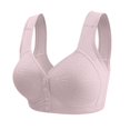 thumbnail image 1 of Bocqde Women's Push Up Bras Solid Color Comfortable Gathering Underwear Daily Bras Front-Closing Wirefree Soft Support Full Coverage Bras, 1 of 2