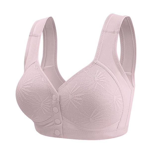 Bocqde Women's Push Up Bras Solid Color Comfortable Gathering Underwear Daily Bras Front-Closing Wirefree Soft Support Full Coverage Bras