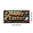 thumbnail image 3 of Happy Easter Theme Decorated Banner with Bunny Eggs Butterflies Party Backdrop for Easter Celebrations Easter Parties Photography Props Easter Decorations, 3 of 4