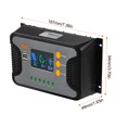 thumbnail image 3 of Riwcyla 30A Solar Power Controller PWM Battery Charging Controller ,48V Battery Solar Controller with BulkBoostFloat LCD Display /24V36V48V Auto Detection Dual 5V USB Output Controller, 3 of 6