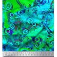 thumbnail image 1 of Soimoi Green Poly Georgette Fabric Colorful Butterfly Print Sewing Fabric Yard 52 Inch Wide, 1 of 5