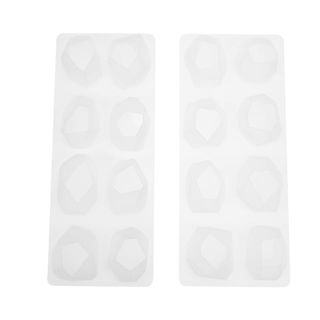 Miangastore Crystal Resin Mold Epoxy Molds Transparent Silicone 2Pcs 7.7X3.1In