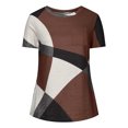 thumbnail image 4 of Diufon Hauts pour Femmes Grande Taille Printemps Été Manches Courtes Col Rond Chandails à Enfiler Chemises Décontractées Imprimées Blouses Amples, 4 of 6
