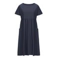 thumbnail image 4 of Gspmoly Robes Décontractées pour Femmes, Mode Femmes Été Décontracté Col Rond Manches Courtes Taille Haute Robe Robes de Travail pour Femmes Offres Hebdomadaires, 4 of 6