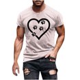 thumbnail image 1 of FAIWAD Men Summer Tops Short Sleeve Round Neck Printed T-Shirts Slim Stretch Workout Tops, 1 of 5