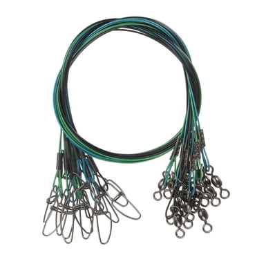 Uxcell Fil de Pêche, Fil de Pêche en Acier pour Eau Salée Lourde à Haute Résistance avec Pivot à Roulettes et Bouton-Pression Noir/bleu/vert