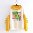 thumbnail image 2 of Mode Femmes Occasionnels Épissage Manches Longues Dinosaure Sweat-Shirt Tops, 2 of 8